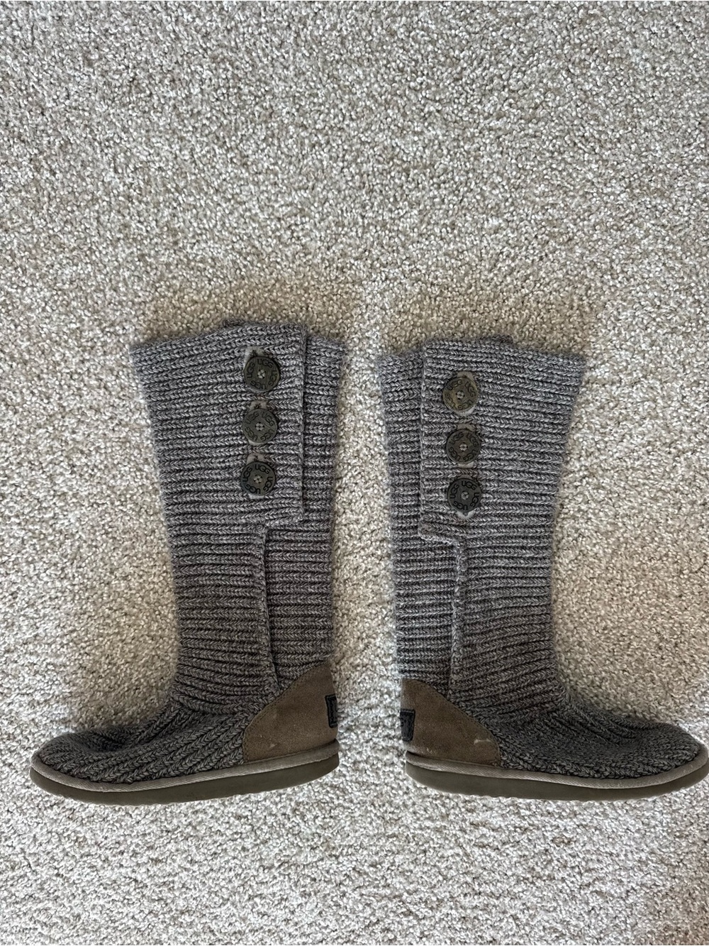 UGG Classic Cardy button sweater boots - grey